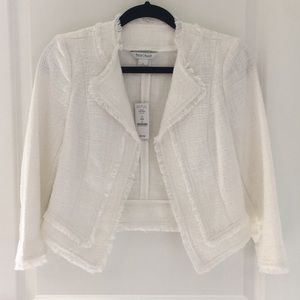 White House Black Market White Tweed Jacket